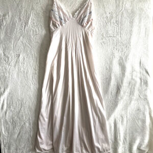 Montgomery Ward Satin Slip Dress S Pink Lace Full Length Lingerie Y2K 90s